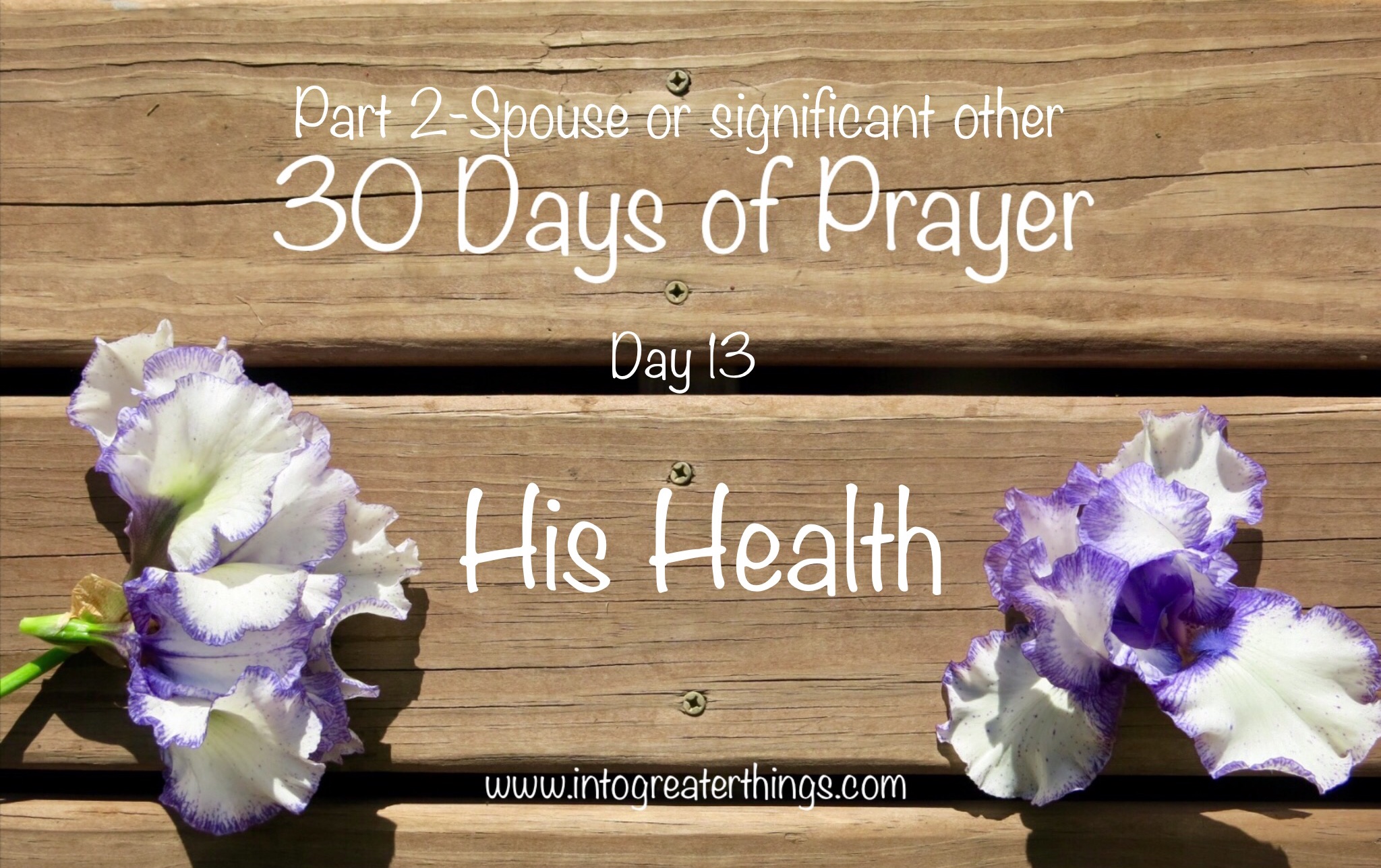 30 Days of Prayer- Day 13- His health